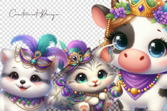 Mardi Gras Animals Clipart Bundle 1 - CraftNest - Digital Crafting and Art