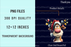 Funny Christmas Reindeer & Tree Clipart Bundle - CraftNest - Digital Crafting and Art