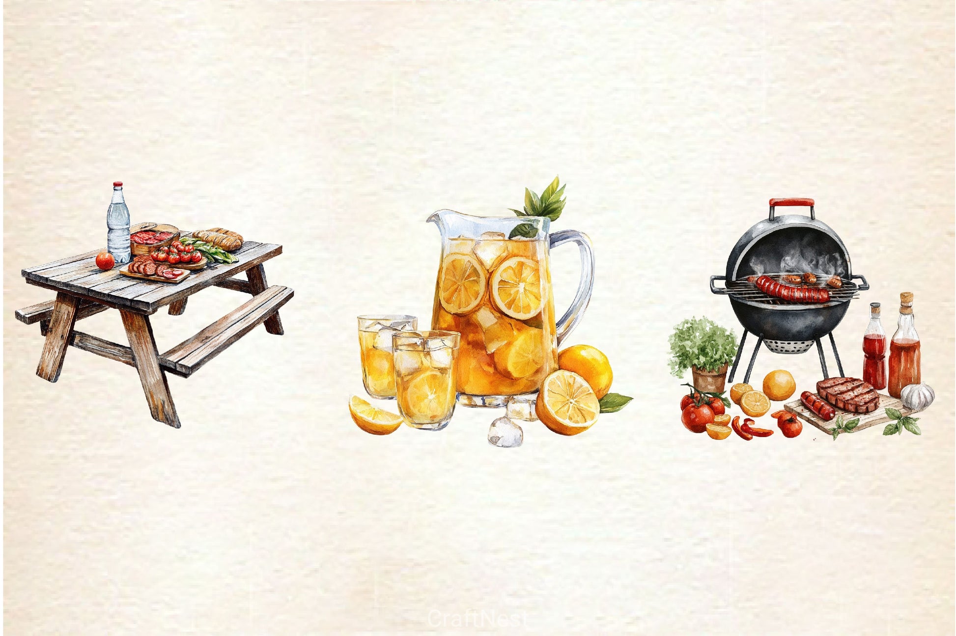 Summer Barbecue Day Clipart Bundle 2 - CraftNest - Digital Crafting and Art