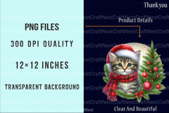 Christmas Cute Cat Ornament Designs - Funny Animal Clipart Bundle 88 - CraftNest - Digital Crafting and Art