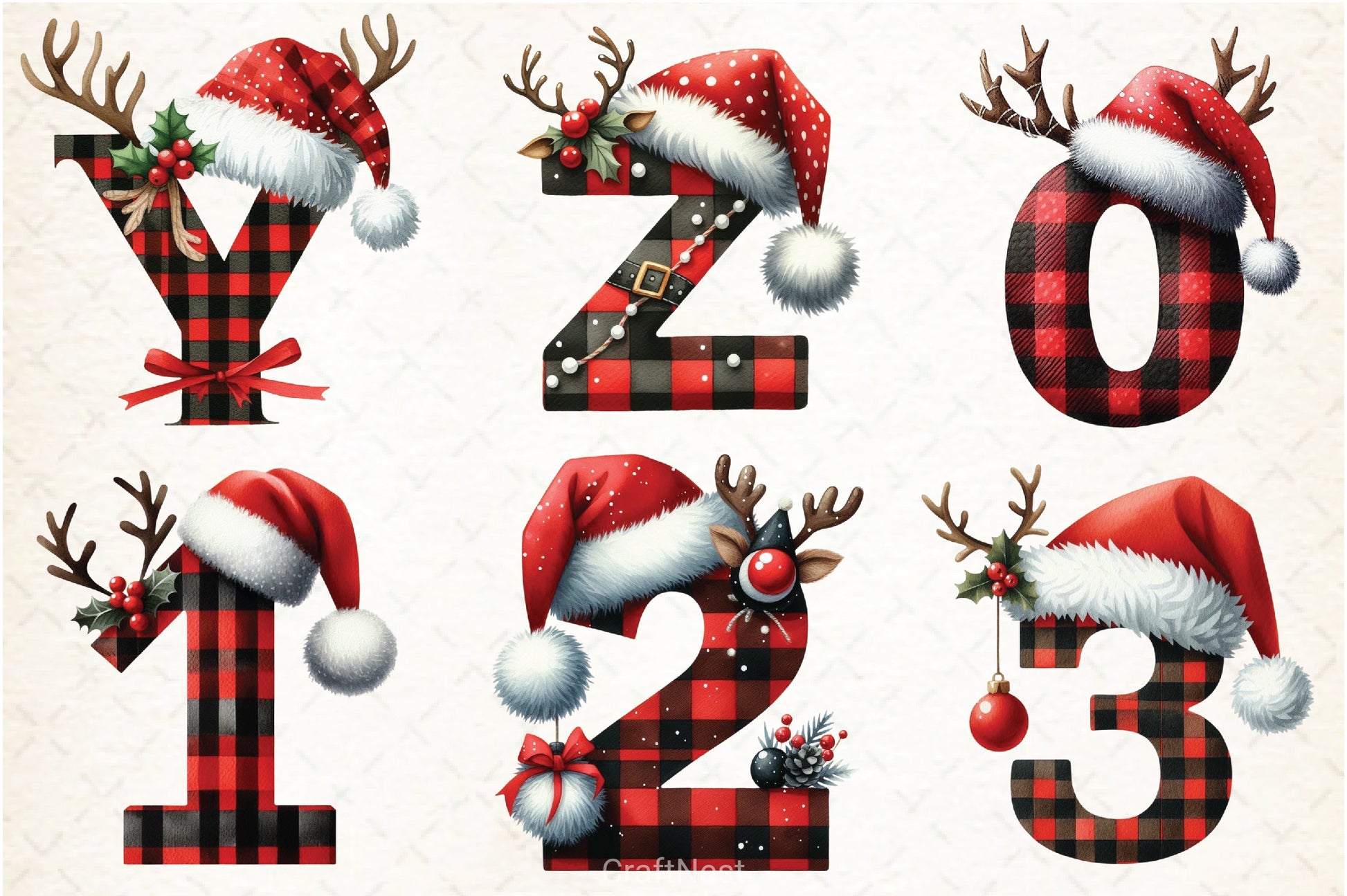 Christmas Alphabet Clipart Bundle 3 - CraftNest - Digital Crafting and Art