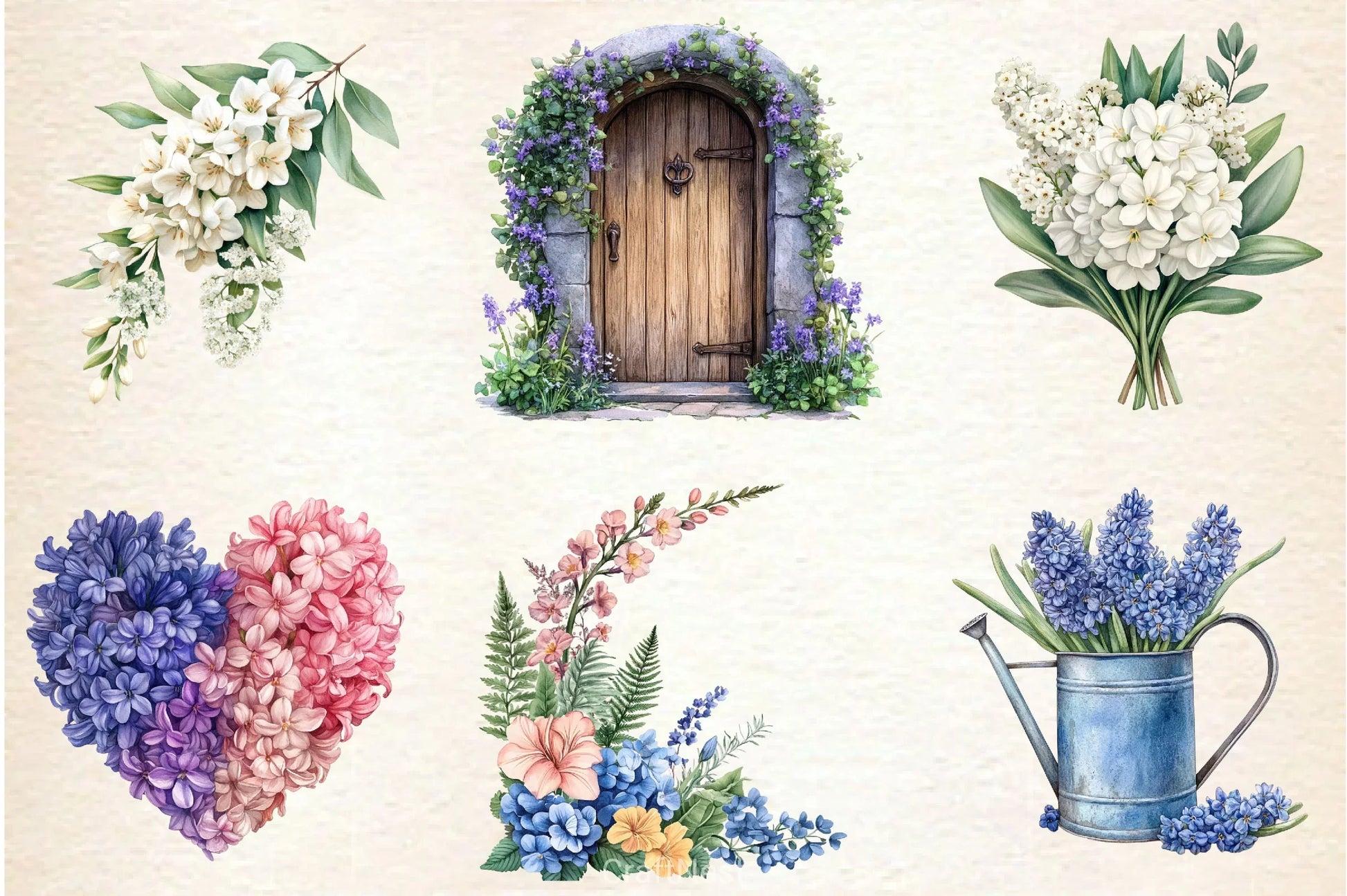 Spring Hyacinth Flower Clipart Bundle - CraftNest - Digital Crafting and Art