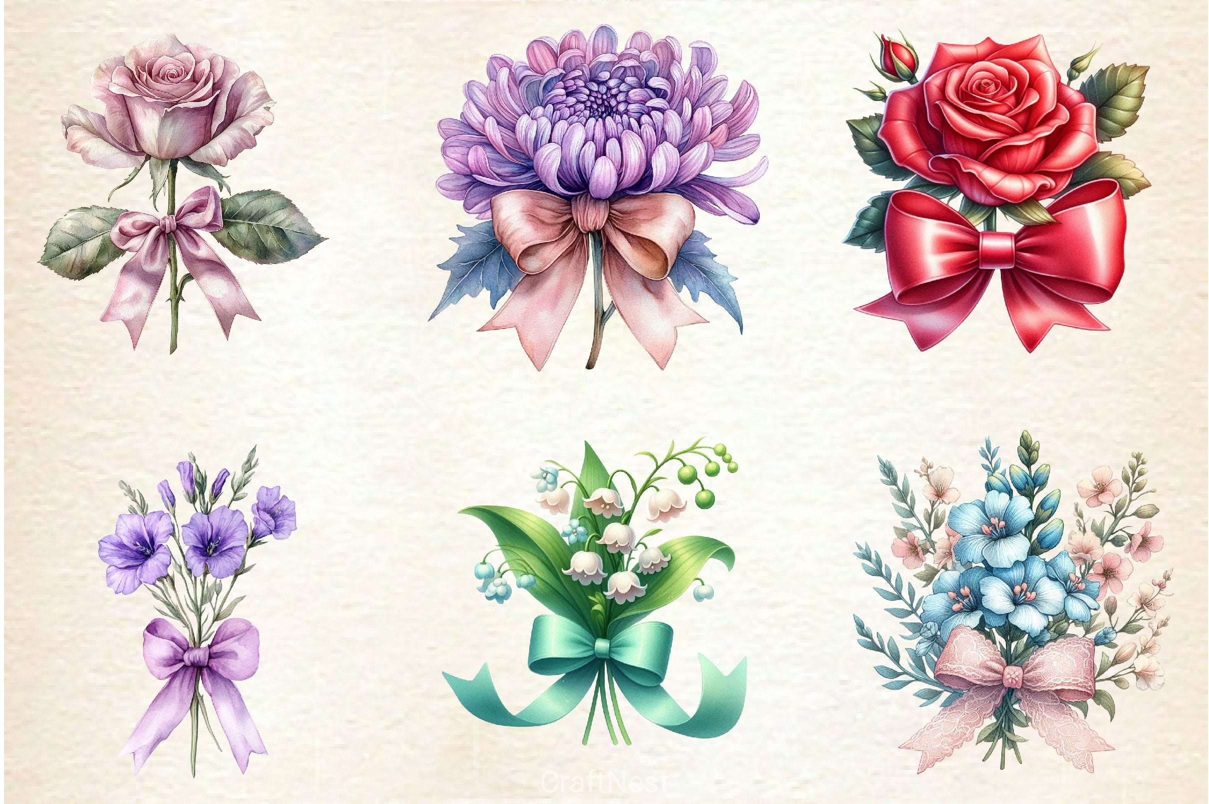 Coquette Birth Month Flowers Clipart Bundle - CraftNest - Digital Crafting and Art