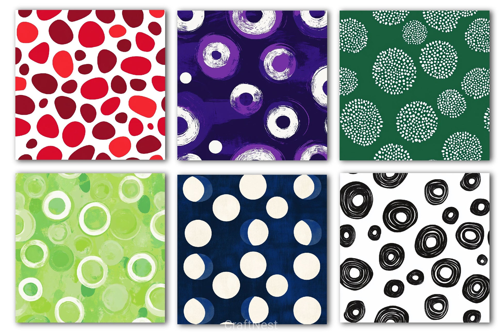 Abstract Circles Digital Paper - CraftNest - Digital Crafting and Art