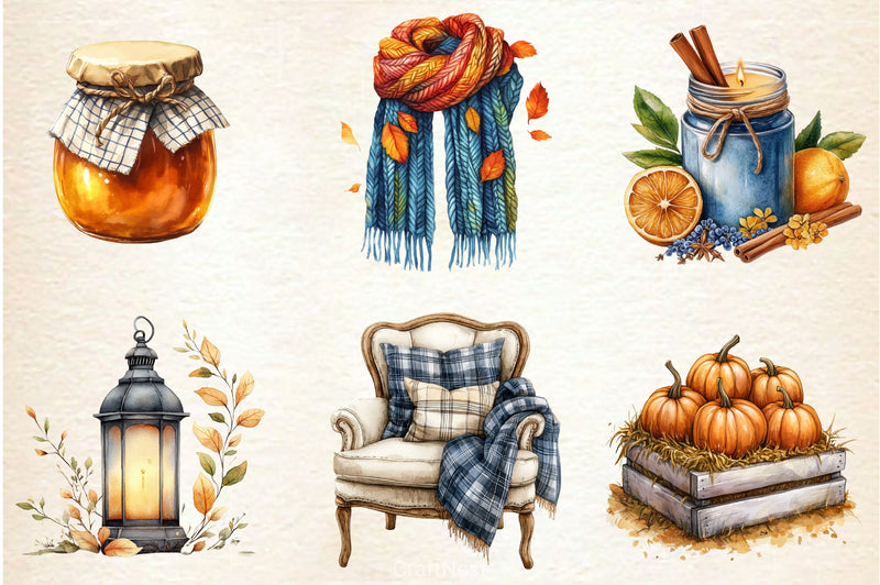 Rustic Autumn Clipart Bundle - CraftNest - Digital Crafting and Art