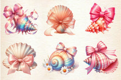 Girly Shell With Bow Clipart Bundle - CraftNest - Digital Crafting and Art