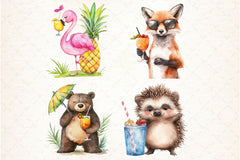 Summer Cocktail & Animals Clipart Bundle - CraftNest - Digital Crafting and Art
