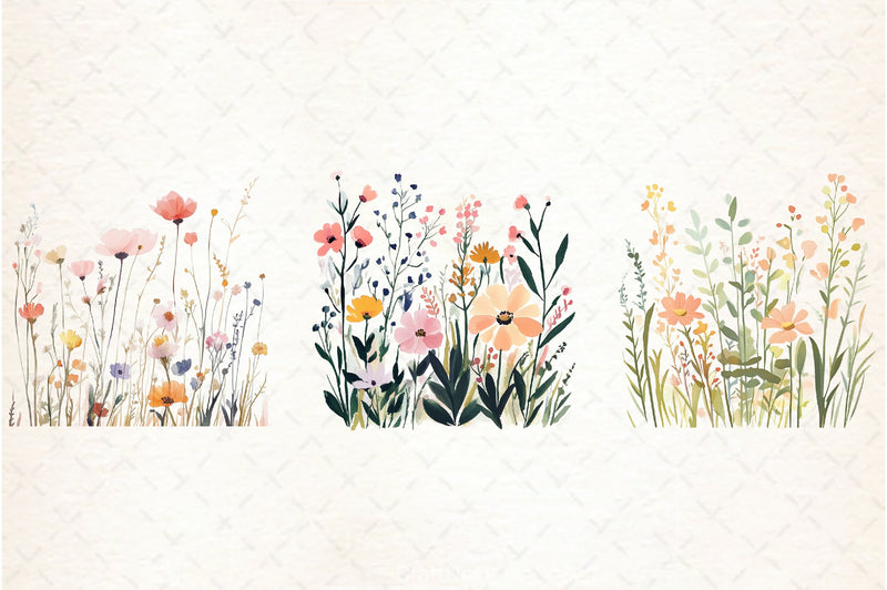 Wildflower Meadow Clipart Bundle - CraftNest - Digital Crafting and Art