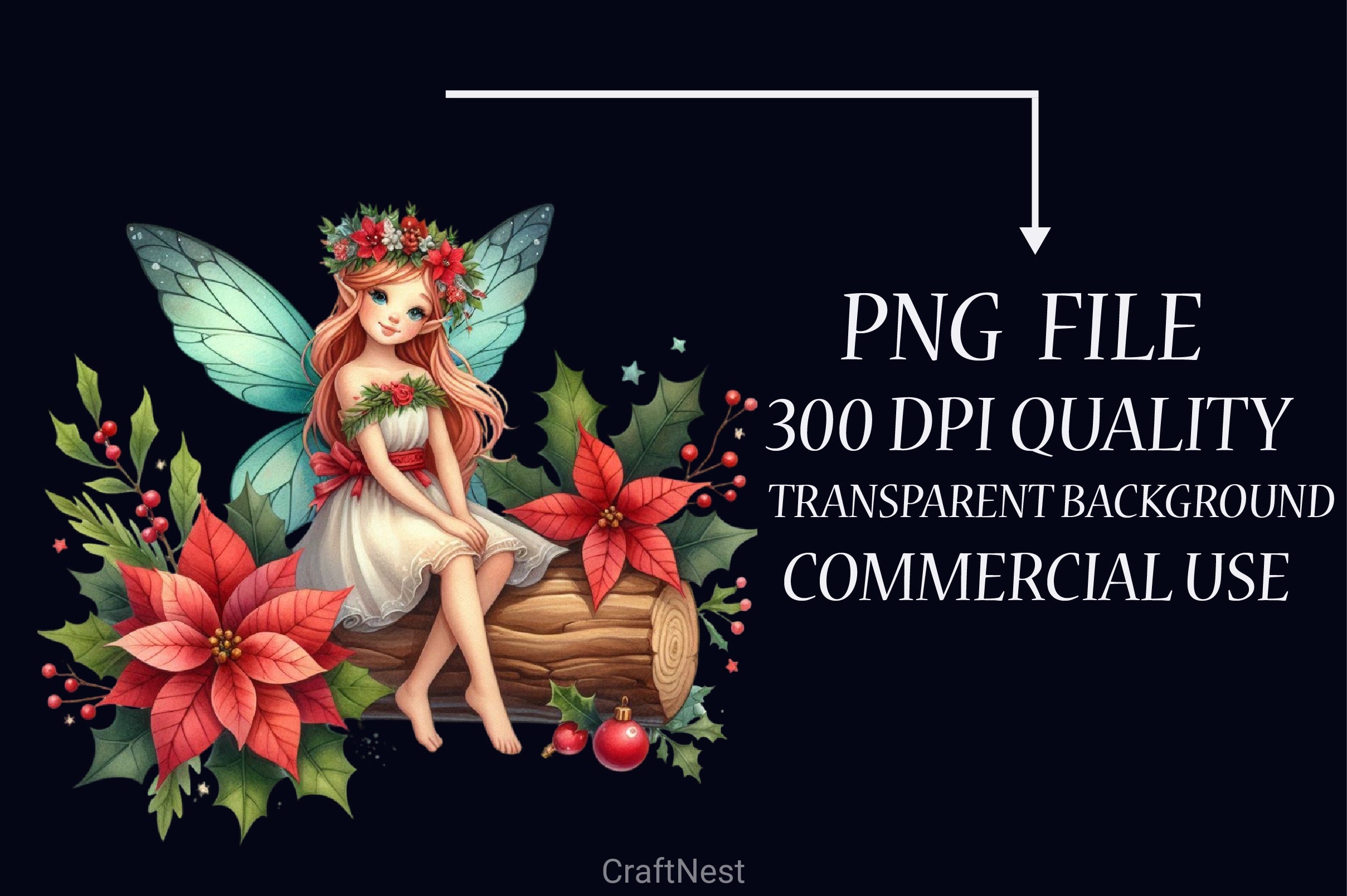 Fantasy Christmas Fairy Clipart Bundle - CraftNest - Digital Crafting and Art