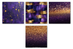 Purple And Gold Glitter Digital Paper - CraftNest - Digital Crafting and Art