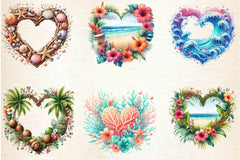 Heart Beach Frame Clipart Bundle - CraftNest - Digital Crafting and Art