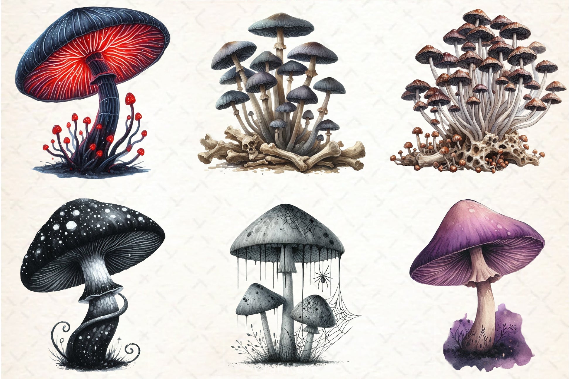 Gothic Mushroom Clipart Bundle - CraftNest - Digital Crafting and Art