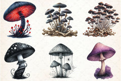 Gothic Mushroom Clipart Bundle - CraftNest - Digital Crafting and Art