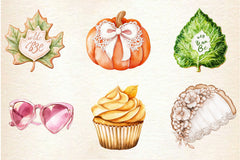 Autumn Bridal Tea Party Clipart Bundle - CraftNest - Digital Crafting and Art