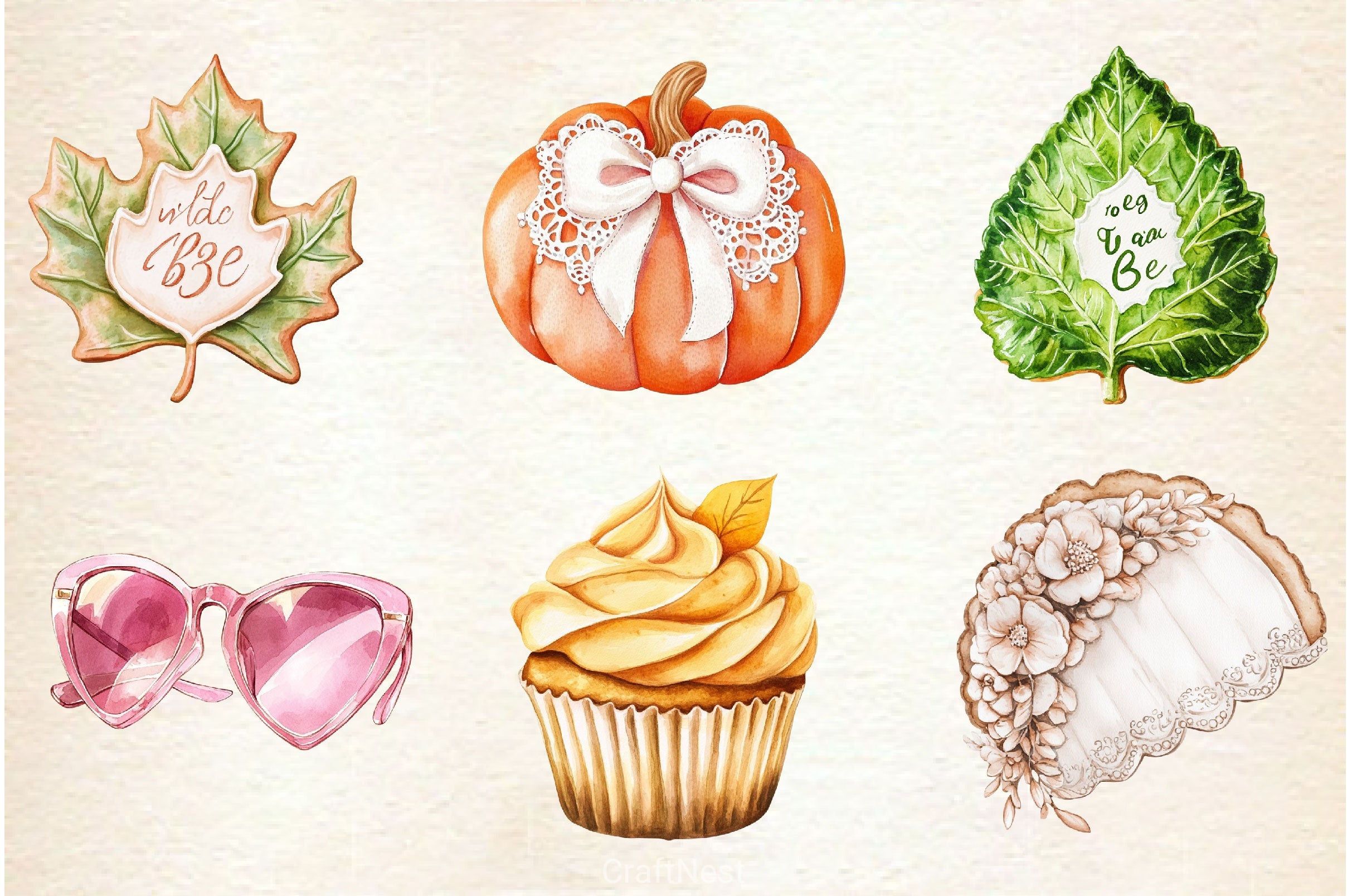 Autumn Bridal Tea Party Clipart Bundle - CraftNest - Digital Crafting and Art