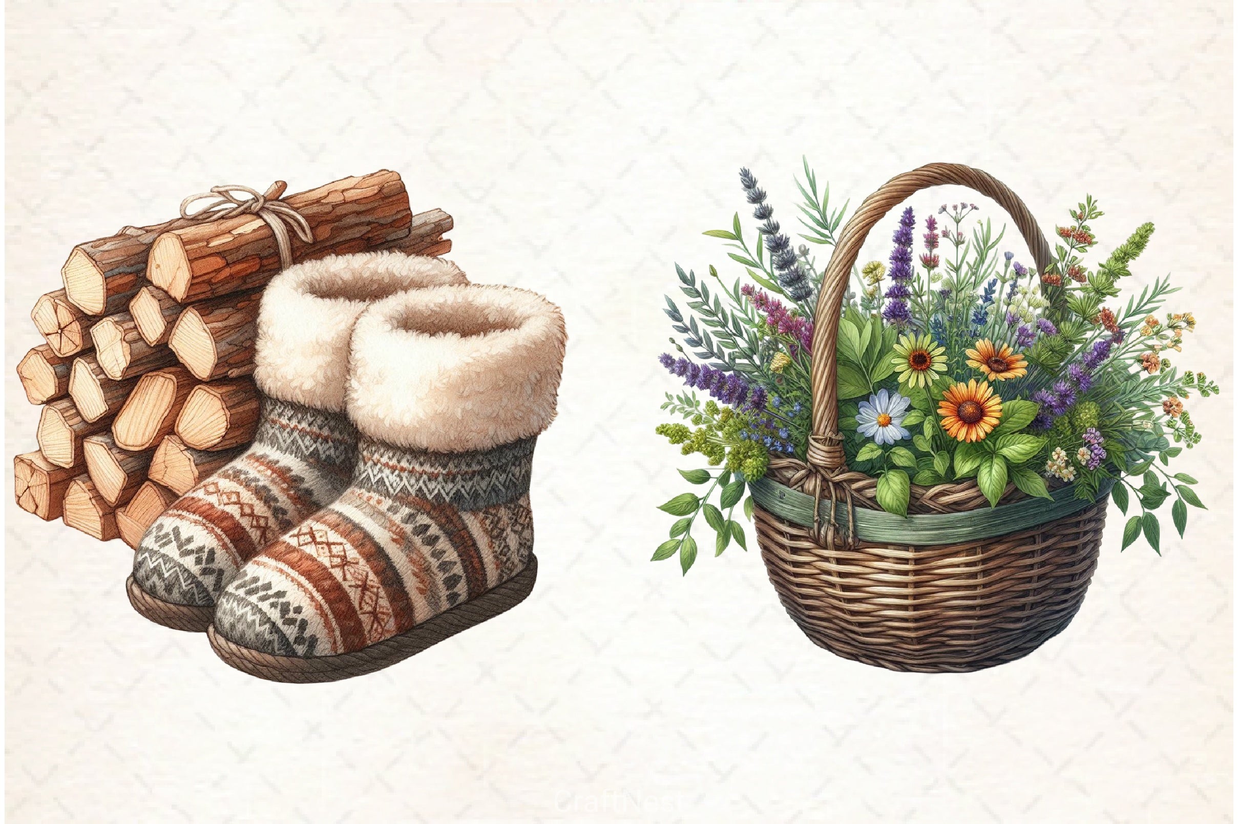 Nordic Summer Clipart Bundle - CraftNest - Digital Crafting and Art