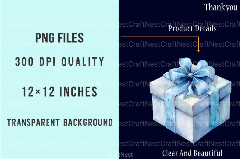 Blue Christmas Magic Winter Cozy Clipart Bundle - CraftNest - Digital Crafting and Art