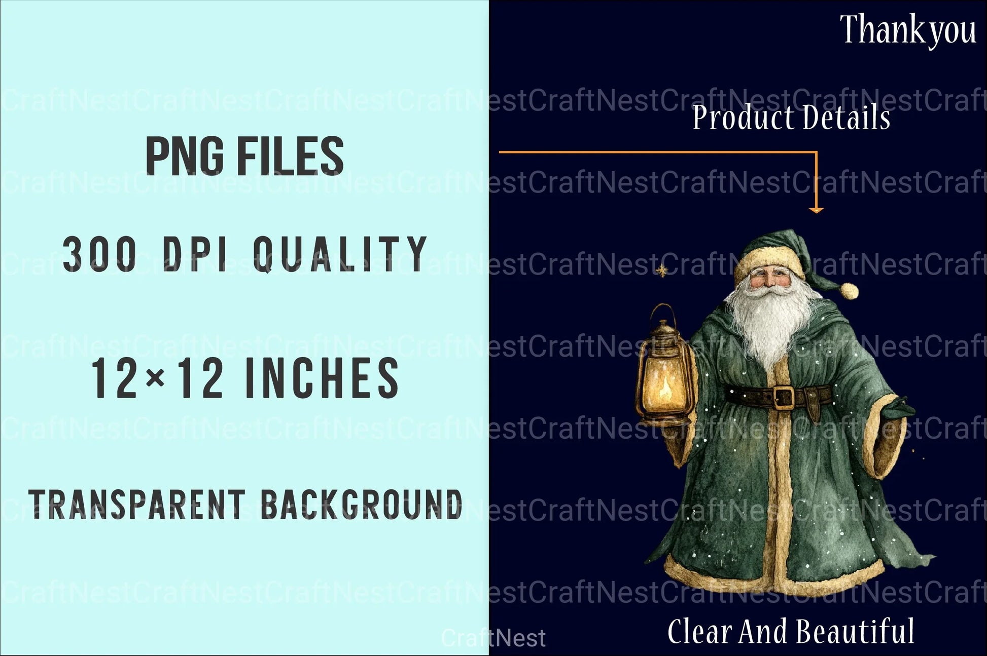 Vintage Green Christmas Winter Clipart Bundle - CraftNest - Digital Crafting and Art