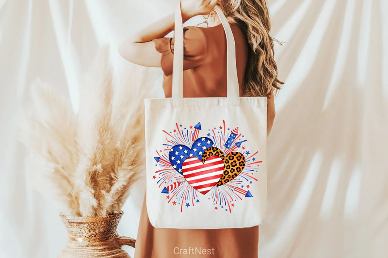 USA Hearts Fireworks Clipart Bundle - CraftNest - Digital Crafting and Art