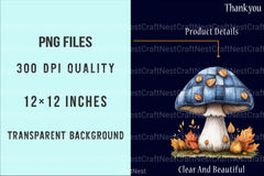 Blue Patchwork Autumn Clipart Set Bundle - CraftNest - Digital Crafting and Art