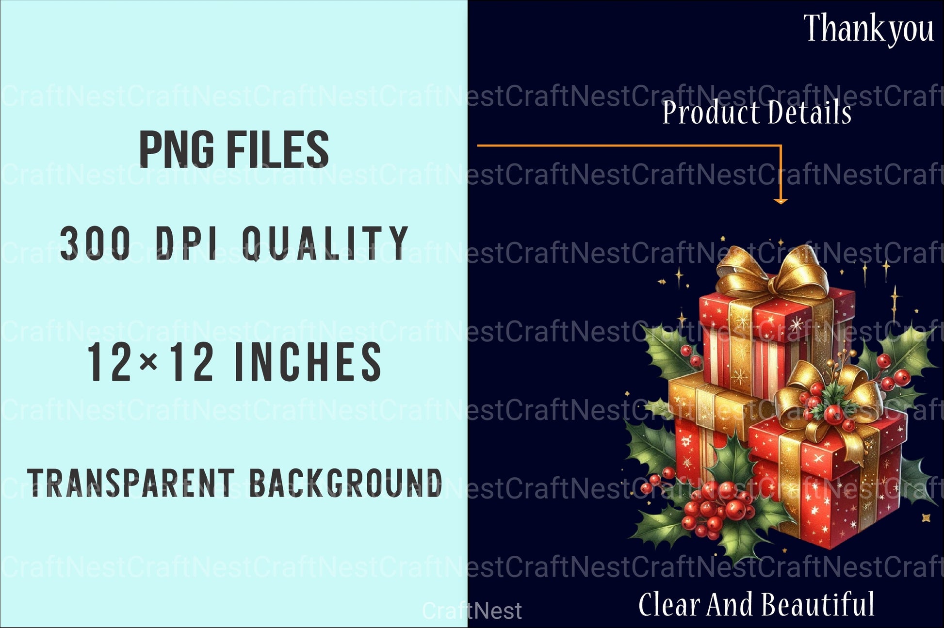 Christmas Presents & Gifts Clipart Bundle for Commercial Use - CraftNest - Digital Crafting and Art