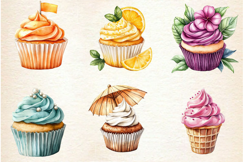Summer Cupcake Clipart Bundle 2 - CraftNest - Digital Crafting and Art