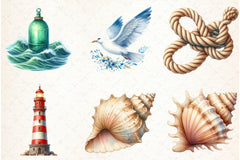 Nautical Decor Clipart Bundle - CraftNest - Digital Crafting and Art