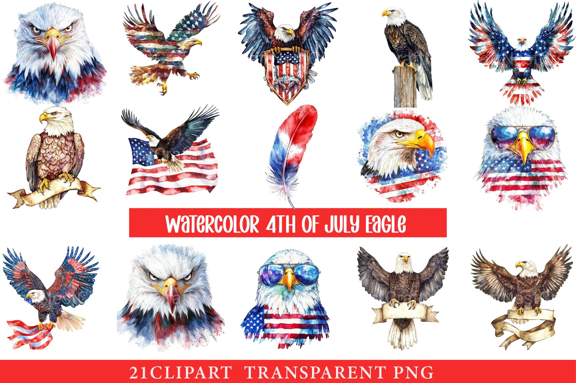 Cute Baby Bald Eagle 4th of July Clipart - CraftNest - Digital Crafting and Art