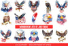 Cute Baby Bald Eagle 4th of July Clipart