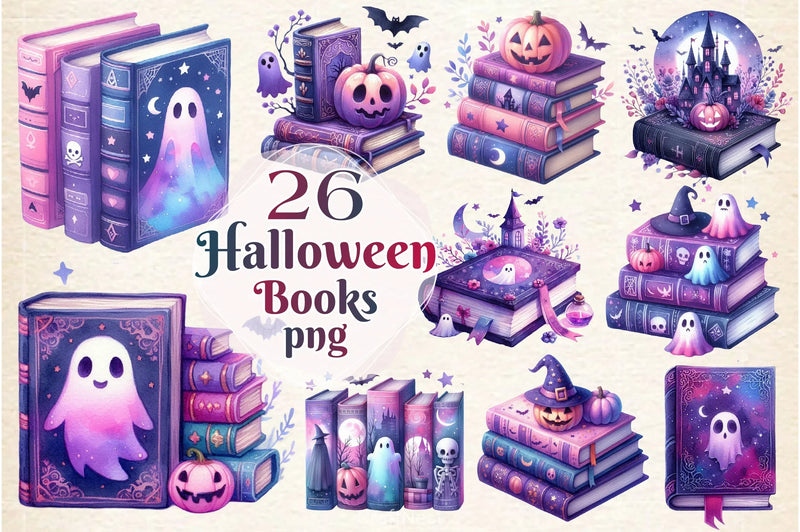 Halloween Books Clipart Bundle 2 - CraftNest - Digital Crafting and Art