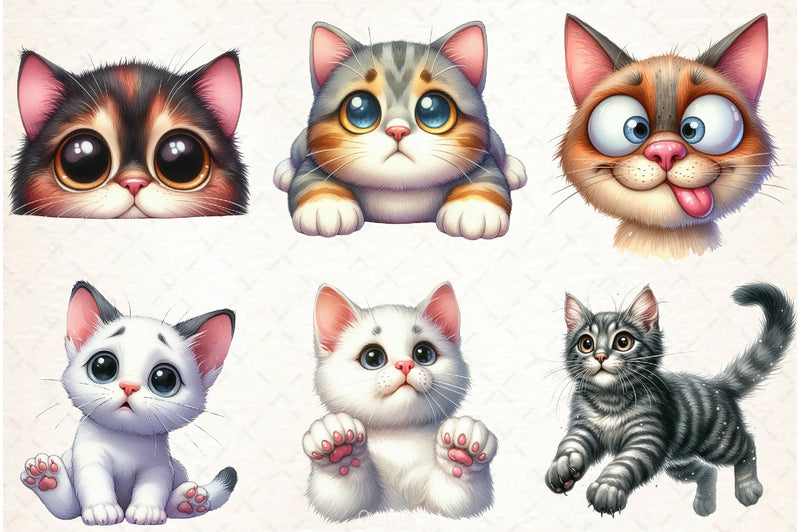Surprised Crazy Cat Clipart Bundle - CraftNest - Digital Crafting and Art