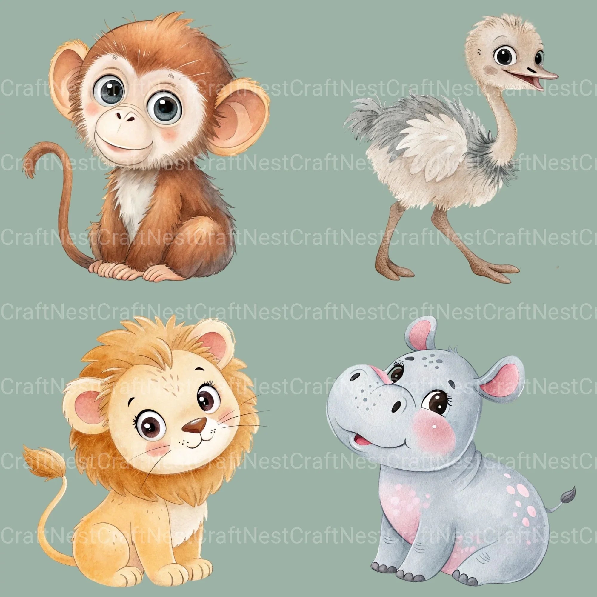 Safari Animals Clipart Bundle 5 - CraftNest - Digital Crafting and Art