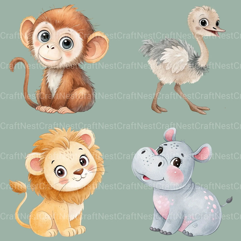 Safari Animals Clipart Bundle 5 - CraftNest - Digital Crafting and Art
