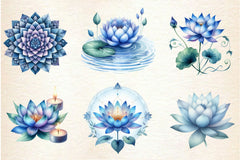 Blue Lotus Clipart Bundle - CraftNest - Digital Crafting and Art