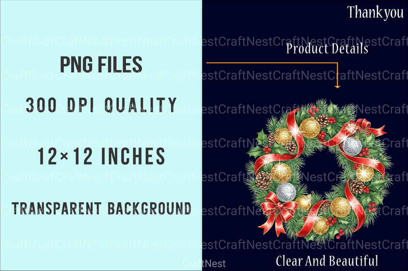 Glitter Cute Christmas Sublimation Clipart Bundle 3 - CraftNest - Digital Crafting and Art