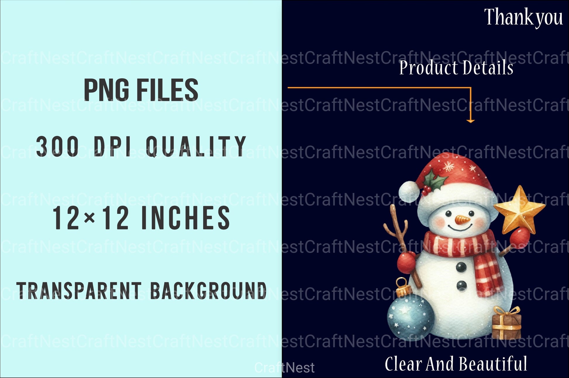 Christmas Snowman Blue Family Winter Clipart Bundle - CraftNest - Digital Crafting and Art