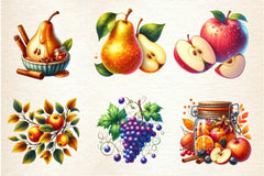 Autumn Fruits Clipart Bundle 4 - CraftNest - Digital Crafting and Art