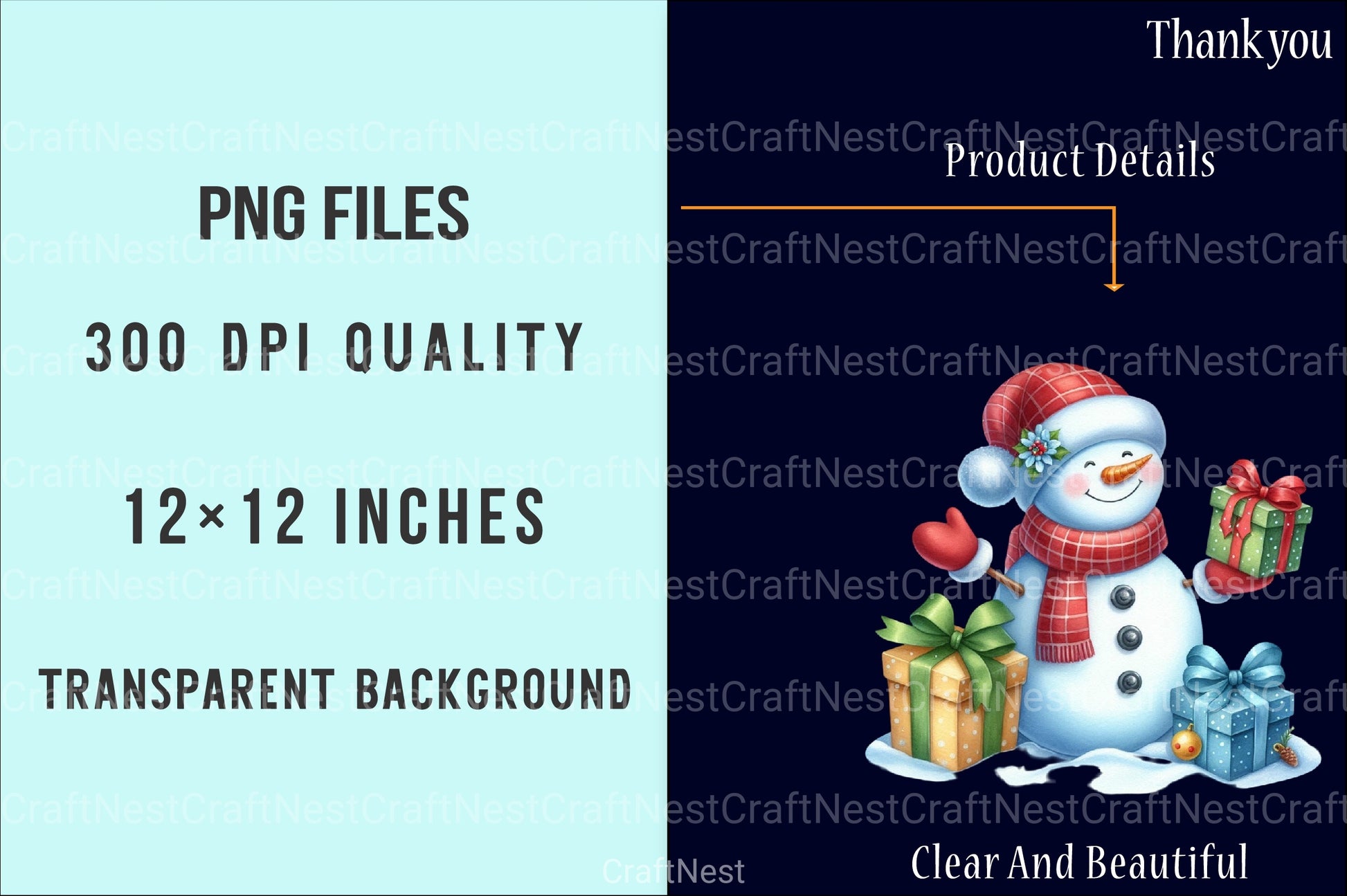 Snowman Winter Christmas Cute Clipart Bundle - CraftNest - Digital Crafting and Art