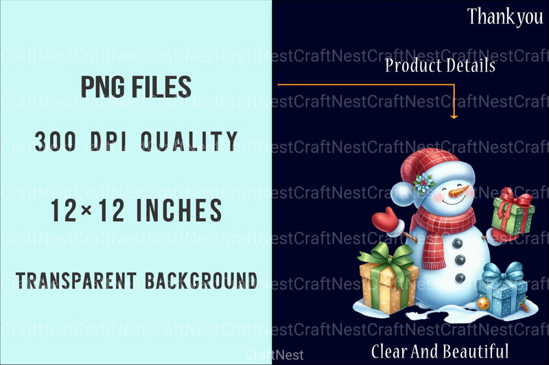 Snowman Winter Christmas Cute Clipart Bundle - CraftNest - Digital Crafting and Art