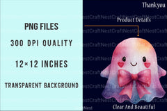 Iridescent Halloween Ghost Clipart Bundle 8 - CraftNest - Digital Crafting and Art