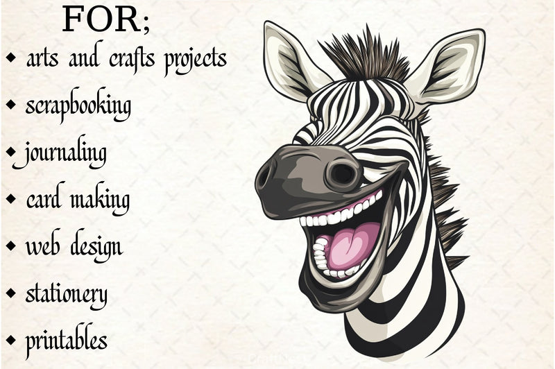 Funny Cartoon Zebra Clipart Bundle - CraftNest - Digital Crafting and Art