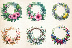 Summer Wreath Clipart Bundle - CraftNest - Digital Crafting and Art