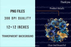 Blue and Gold Christmas Navy Clipart Bundle - CraftNest - Digital Crafting and Art