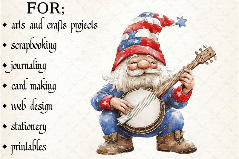 Patriotic Gnome Clipart Bundle 1 - CraftNest - Digital Crafting and Art