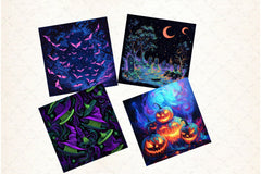 Neon Halloween Digital Paper - CraftNest - Digital Crafting and Art
