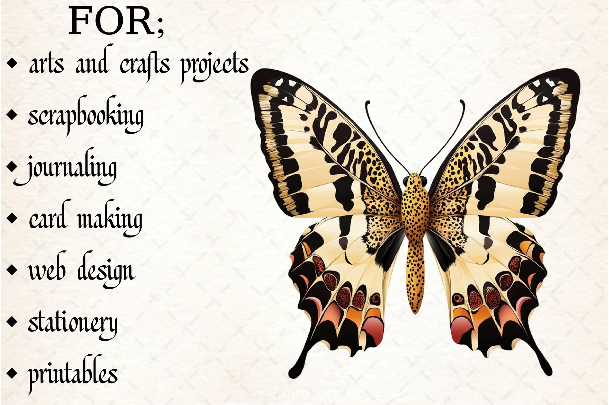 Leopard Butterfly Clipart Bundle - CraftNest - Digital Crafting and Art