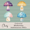 Mushrooms Celestial Clipart Bundle