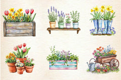 Spring Planters Clipart Bundle - CraftNest - Digital Crafting and Art