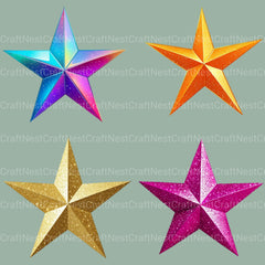 Shiny Stars Clipart Bundle - CraftNest - Digital Crafting and Art