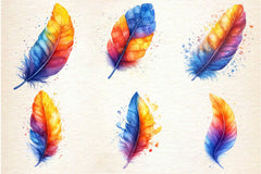 Rainbow Feathers Clipart Bundle - CraftNest - Digital Crafting and Art